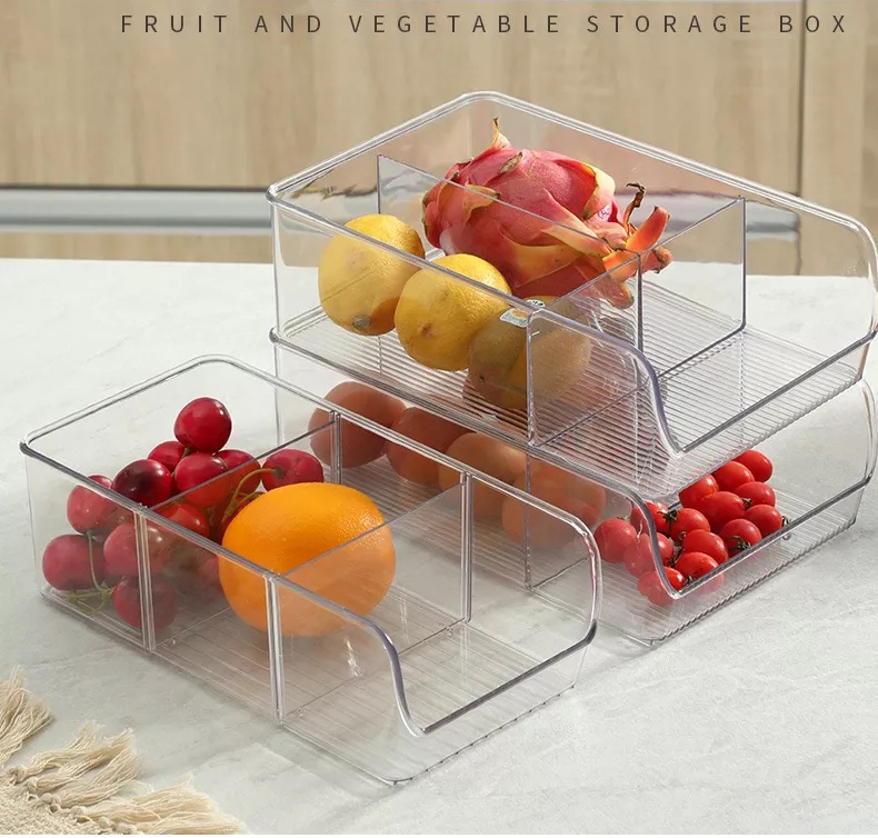 3 pack pack Refrigerator Stackable Food Storage Bins for fruits vegetable storage orgaanizer